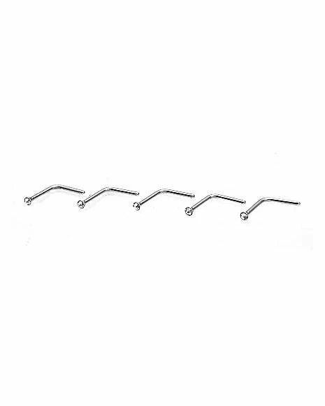Best Sale π CZ L Bend Nose Ring 5 Pack - 20 Gauge π 3 Best Sale π CZ L Bend Nose Ring 5 Pack - 20 Gauge π