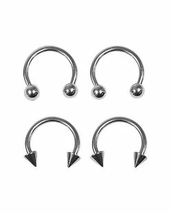 Outlet ⌛ Multi-Pack Spiked Horseshoe Rings - 2 Pair 😀