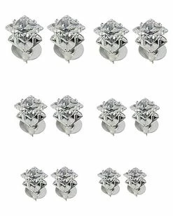 Promo 🧨 Square Clear C Stud Earrings 12 Pack 🛒