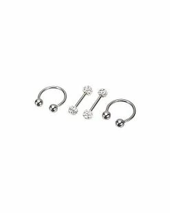 Best deal 😍 CZ Horseshoe Nipple Ring 2 Pair - 14 Gauge 🤩