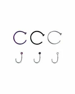 Wholesale 🧨 Colored Nose Ring 6 Pack - 20 Gauge 😍