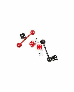 Coupon 🛒 Black & Red Dice Barbell 2 Pack - 14 Gauge 👍