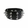 Cheap 🌟 Black Leather 3 Row Spike Bracelet 🧨 -Playboy Shop 02654812 a