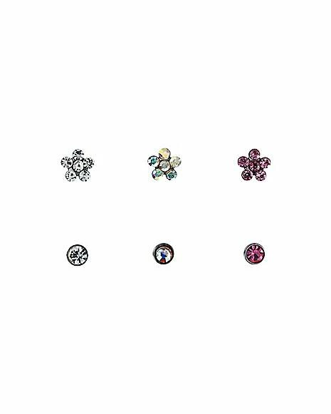 Promo π CZ Flower Stud Nose Ring 6 Pack - 20 Gauge π 3 Promo π CZ Flower Stud Nose Ring 6 Pack - 20 Gauge π