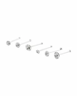 New 🎁 Multi-Pack CZ Stud Nose Rings - 6 Pack 🎁