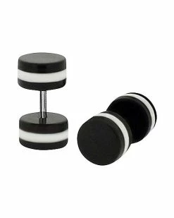 Cheapest 🔔 Black & White Stripe Fake Plug Set ❤️
