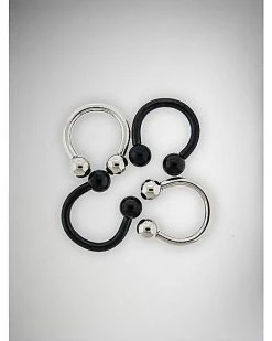 Cheapest 😀 Black Horseshoe Rings - 2 Pair 👍 -Playboy Shop 02803260 a 1