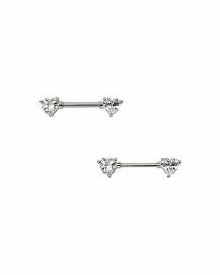 Wholesale ⌛ Clear CZ Heart Nipple Barbells ✨