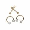 Budget ❤️ Rose Goldtone CZ Nipple Barbells and Nipple Rings 2 Pair - 14 Gauge ✔️ -Playboy Shop 02945806 a