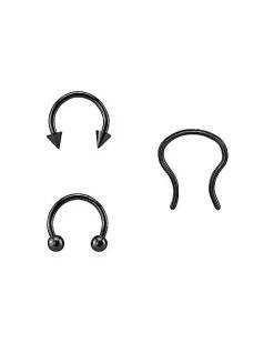 Hot Sale 🔔 Black Nose Ring 3 Pack - 16 Gauge ❤️