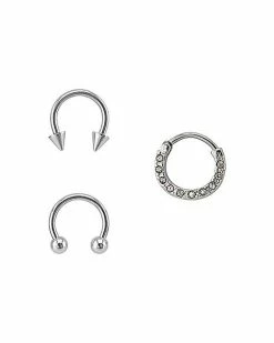 Brand new ⌛ Horseshoe Clicker Septum Ring 3 Pack - 16 Gauge 🔥