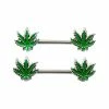Coupon 🔥 Weed Leaf Nipple Barbells 👍