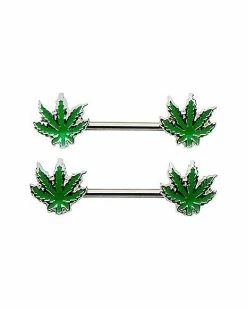 Coupon 🔥 Weed Leaf Nipple Barbells 👍