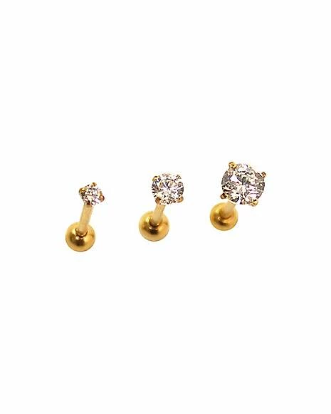 Best Sale π CZ Cartilage Earring 3 Pack - 18 Gauge π 3 Best Sale π CZ Cartilage Earring 3 Pack - 18 Gauge π