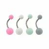 Best Sale 🔔 Multicolor Matte Banana Belly Ring 4 Pack - 14 Gauge 😍 -Playboy Shop 02995884 a