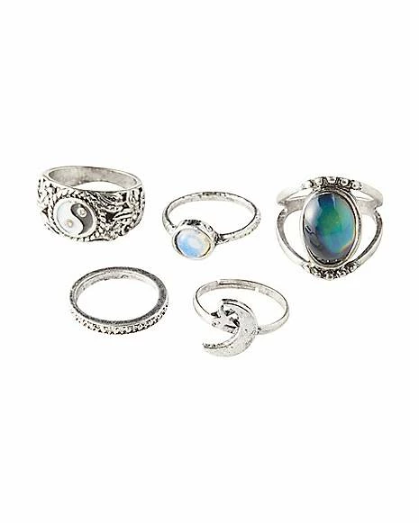 Discount β Yin Yang Moon Opal-Effect Ring 5 Pack π 3 Discount β Yin Yang Moon Opal-Effect Ring 5 Pack π
