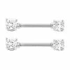 Cheap 🛒 Clear CZ Square Nipple Rings 1 Pair - 14 Gauge 😉 -Playboy Shop 03024932 a