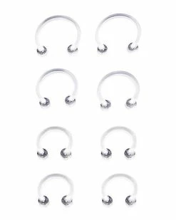 New 🔔 Multi-Pack Glow In The Dark Horseshoe Rings - 4 Pair 👍