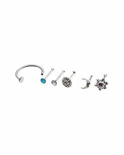 Discount 🌟 Sun Moon Star Nose Hoop & Stud 6 Packs - 22 Gauge 🎁
