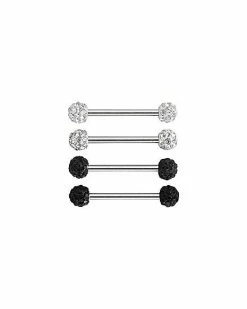 Discount 😉 Multi-Pack CZ Nipple Barbells - 2 Pair 😍