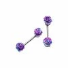 Outlet ⌛ Purple Speckled Flower Nipple Barbell 1 Pair - 14 Gauge 💯 -Playboy Shop 03054111 a