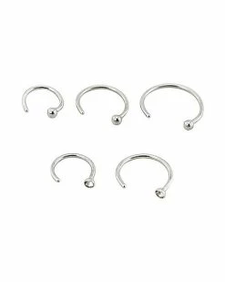 Discount 👏 Multi-Pack CZ Hoop Nose Rings - 5 Pack 🧨 -Playboy Shop 03056009 b