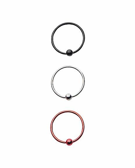 Coupon π Black & Red Hoop Nose Ring 3 Pack - 20 Gauge π― 3 Coupon π Black & Red Hoop Nose Ring 3 Pack - 20 Gauge π―