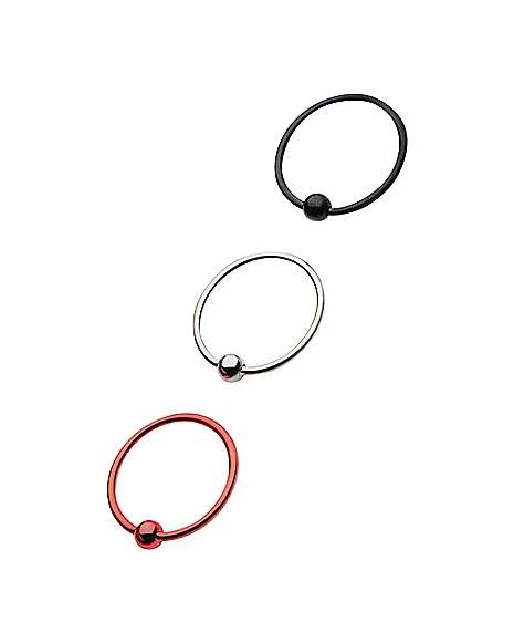 Coupon π Black & Red Hoop Nose Ring 3 Pack - 20 Gauge π― 4 Coupon π Black & Red Hoop Nose Ring 3 Pack - 20 Gauge π― - Image 2
