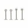 Cheapest ⌛ Clear CZ Dimple Labret Lip Rings 4 Pack - 16 Gauge 🤩 -Playboy Shop 03056843 a
