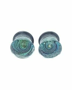 Promo 💯 Galaxy Swirl Glass Ear Plugs 😀 -Playboy Shop 03098134 b