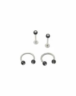 Wholesale 💯 Captive Horseshoe and Labret Lip Ring 4 Pack - 16 Gauge 🌟
