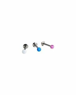 Discount 🌟 Opal-Effect Labret Lip Ring 3 Pack- 16 Gauge 👏