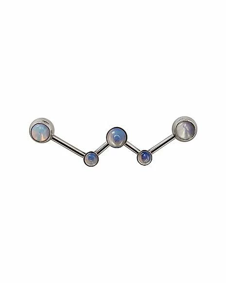 Cheapest π Opal-Effect Moonstone Zig Zag Industrial Barbell - 14 Gauge π 4 Cheapest π Opal-Effect Moonstone Zig Zag Industrial Barbell - 14 Gauge π - Image 2