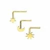 Hot Sale ✔️ Multi-Pack L-Bend Sun Moon Stud Nose Ring 3 Pack - 18 Gauge 🎁 -Playboy Shop 03116217 a