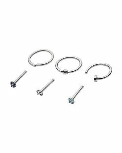 Best reviews of 🤩 Nose Bone and Hoop Nose Ring 6 Pack - 18 Gauge 😀