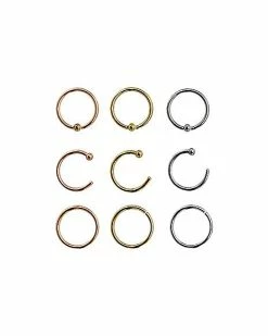 Top 10 🛒 Hoop Nose Ring 9 Pack - 20 Gauge 👏 -Playboy Shop 03161866 c