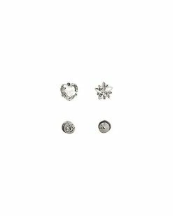Best Sale ❤️ CZ Gem Labret Lip Ring 4 Pack - 16 Gauge ⌛ -Playboy Shop 03163516 b