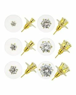 Cheap ✨ Round CZ Stud Earrings - 6 Pair 😀 -Playboy Shop 03175684 b