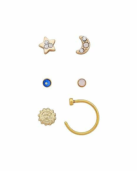 Top 10 π₯ Multi-Pack Moon and Star Nose Rings 6 Pack - 20 Gauge π 3 Top 10 π₯ Multi-Pack Moon and Star Nose Rings 6 Pack - 20 Gauge π