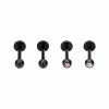 Cheap 🥰 Black-Plated Labret Rings 4 Pack - 16 Gauge 👏 -Playboy Shop 03200615 a
