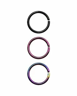 Best deal 😀 Anodized Nose Hoop Ring 3 Pack - 18 Gauge 🤩