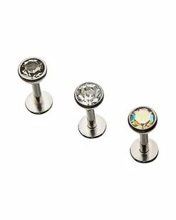 Buy 👍 Multi-Pack CZ Labret Lip Rings 3 Pack - 16 Gauge 🎉 -Playboy Shop 03237765 b