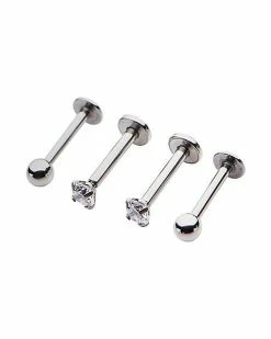 Brand new 🔔 Multi-Pack CZ Labret Lip Rings 4 Pack - 16 Gauge 💯
