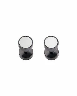 Cheap 💯 Black and Silver Fake Plugs 1 Pair - 18 Gauge ⭐ -Playboy Shop 03240264 c