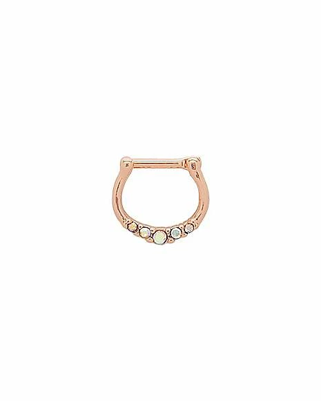 Cheapest π Rose Goldplated CZ Septum Clicker - 16 Gauge β 3 Cheapest π Rose Goldplated CZ Septum Clicker - 16 Gauge β
