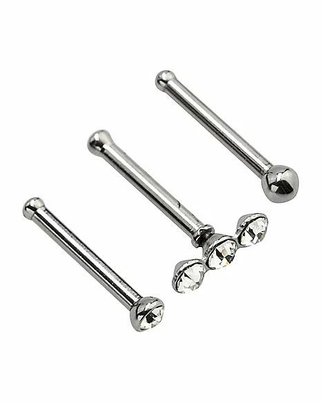 Hot Sale βοΈ Multi-Pack CZ Stud Nose Rings 3 Pack - 18 Gauge π€© 4 Hot Sale βοΈ Multi-Pack CZ Stud Nose Rings 3 Pack - 18 Gauge π€© - Image 2