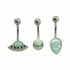 Outlet 😀 Outer Space Alien Belly Rings 3 Pack - 14 Gauge 🛒