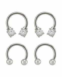 Discount 🎉 Multi-Pack CZ Horseshoe Rings - 2 Pair 🔥