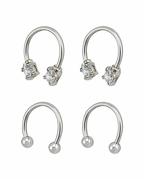 Discount π Multi-Pack CZ Horseshoe Rings - 2 Pair π₯ 4 Discount π Multi-Pack CZ Horseshoe Rings - 2 Pair π₯ - Image 2