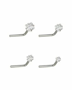 Best deal ❤️ Multi-Pack CZ L-Bend Nose Rings - 4 Pack 🎉